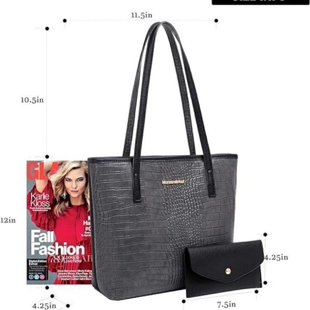 Montana West Gray Croco Women's Shoulder Bag - Picture 4 of 6